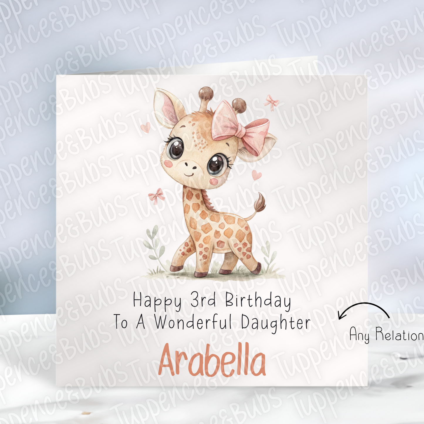 Cute Giraffe With Pink Bow - 2 designs