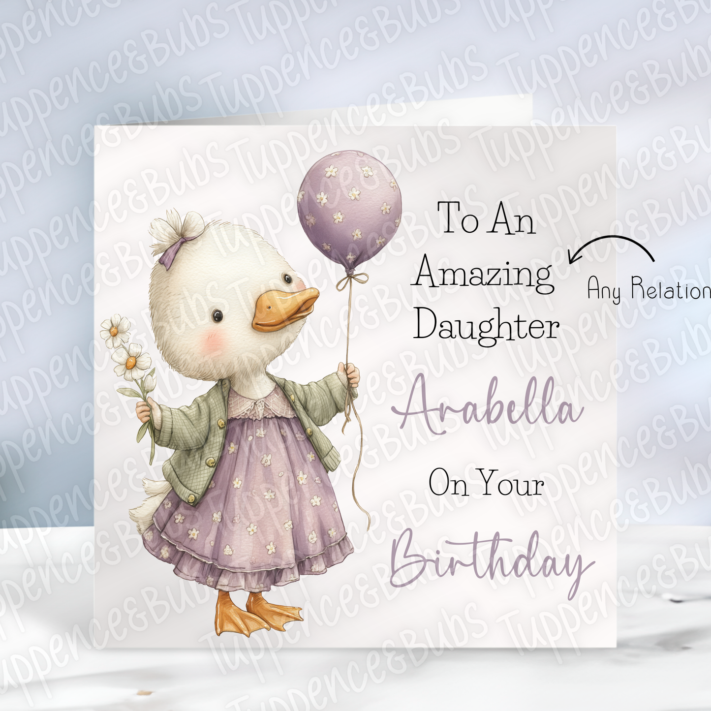 Cute Duck With Balloon Card - 3 designs