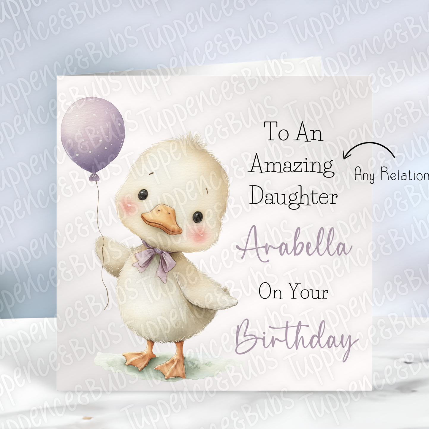 Cute Duck With Balloon Card - 3 designs