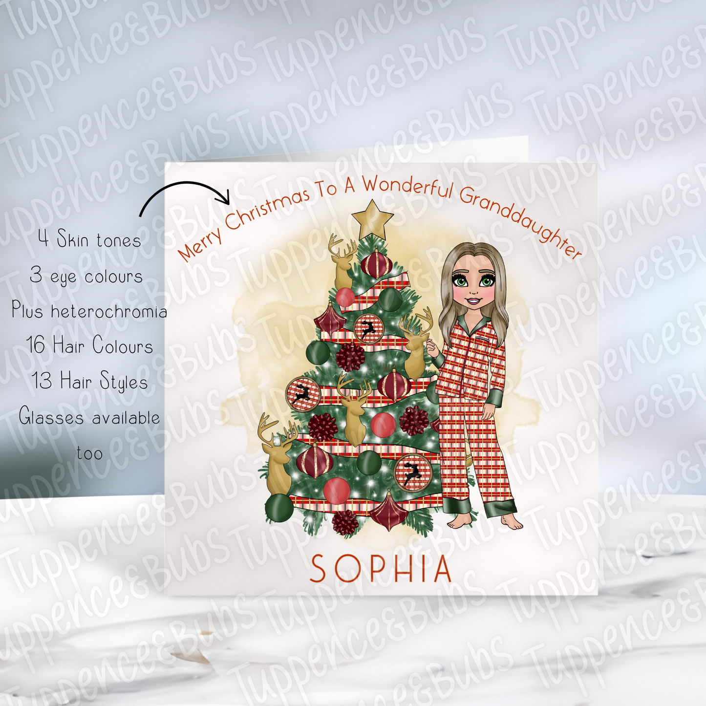 Tartan PJ's Themed Christmas Card