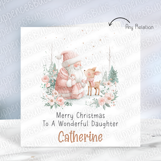 Santa & Reindeer Themed Christmas Card - 3 Designs