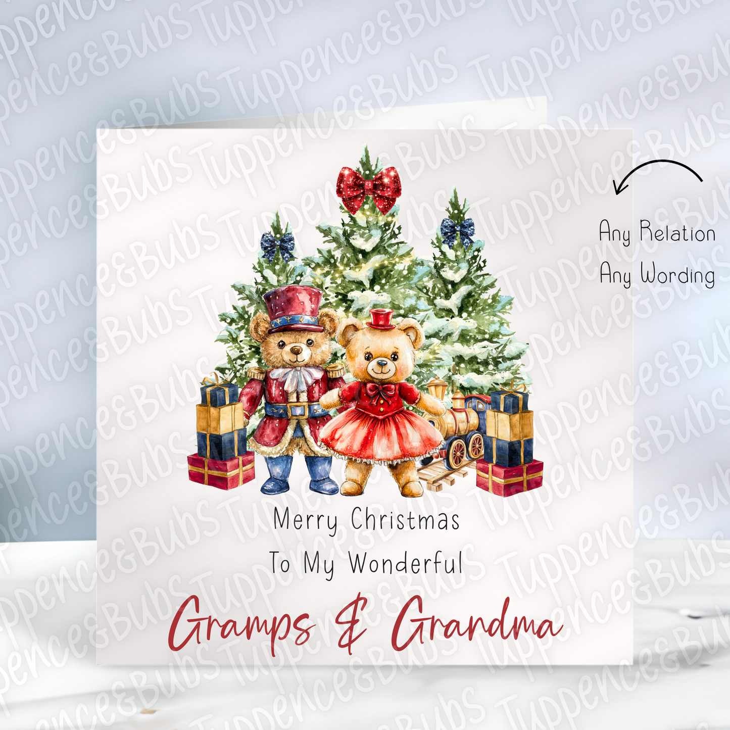 Nutcracker & Bear Themed Christmas Card - 3 Designs