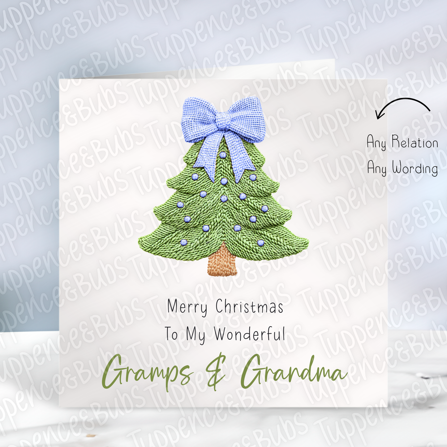 Knitted Themed Christmas Tree Card - 3 Designs