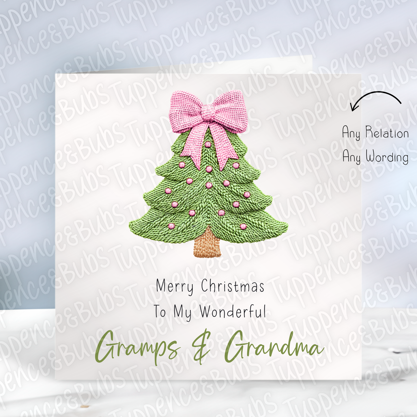Knitted Themed Christmas Tree Card - 3 Designs