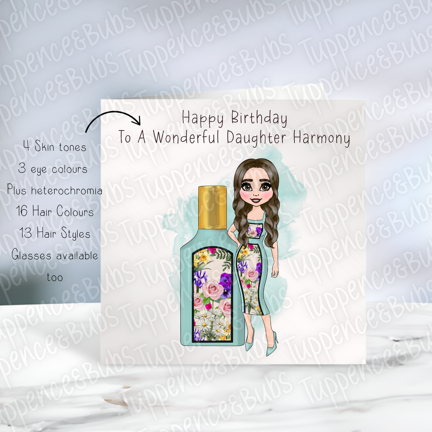 Flora Inspired Perfume Birthday Card