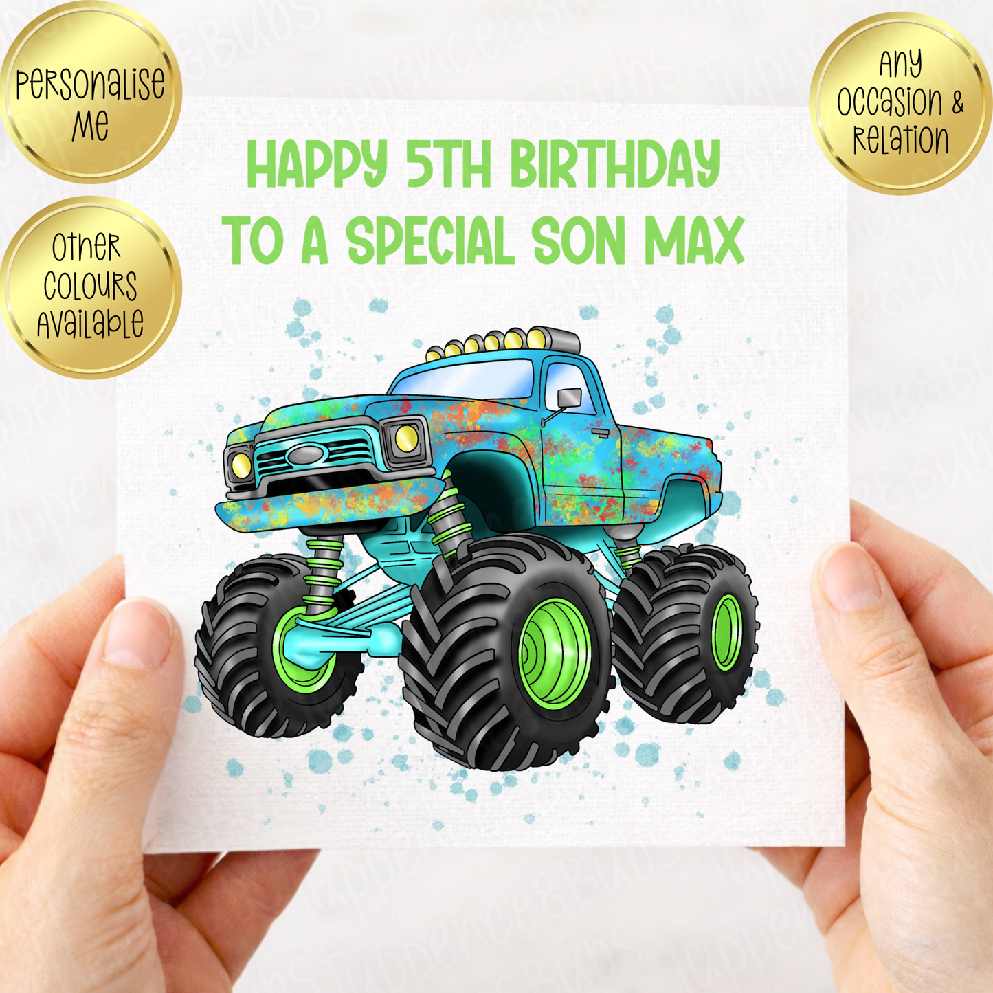 Monster Truck Themed Card
