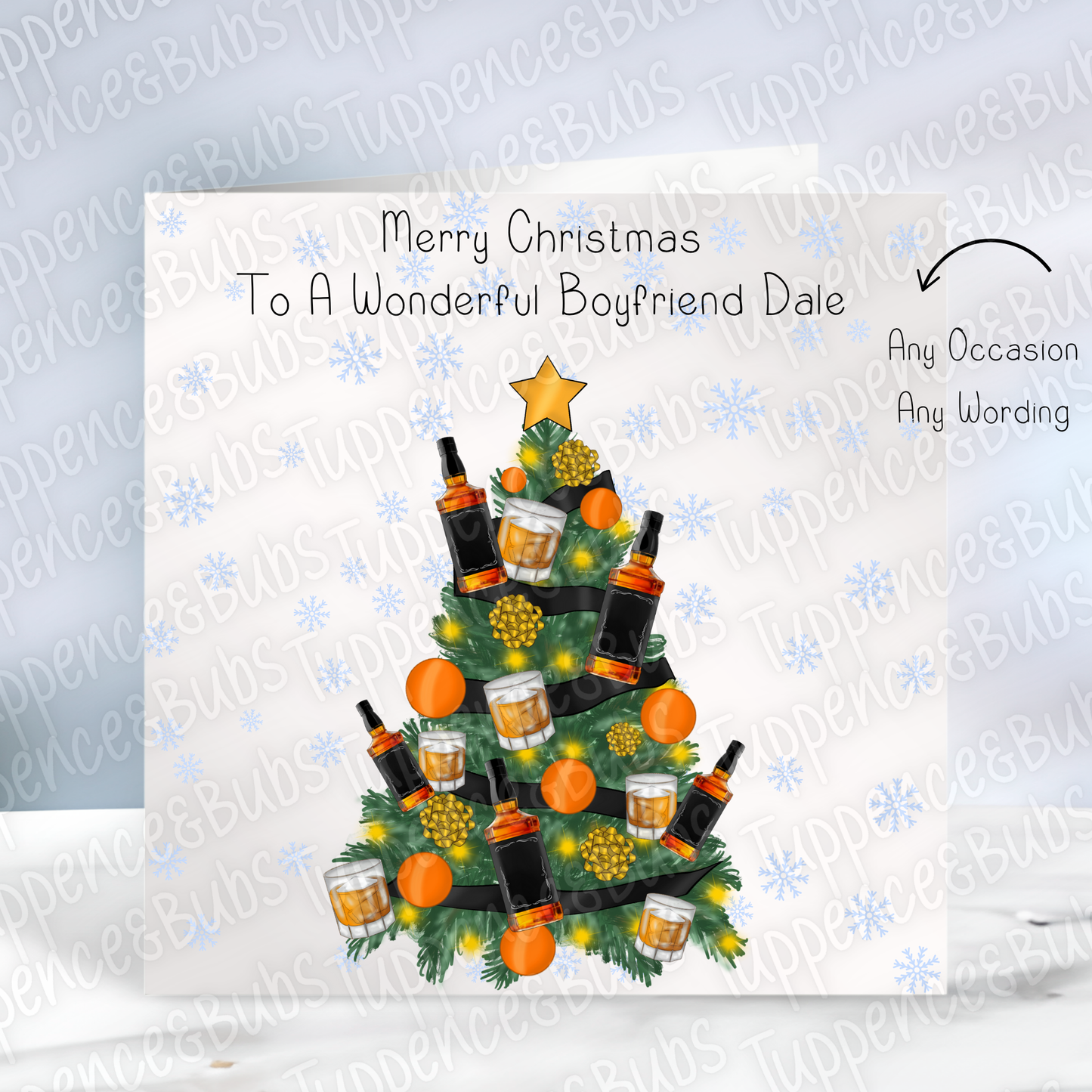 Whiskey Themed Christmas Card