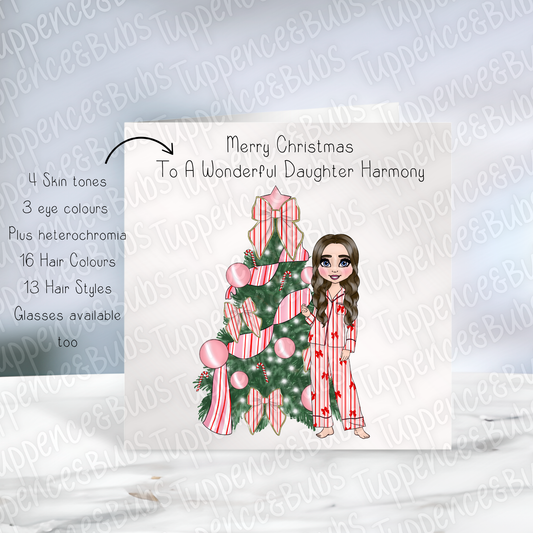 Pink PJ Christmas Card - 2 Designs