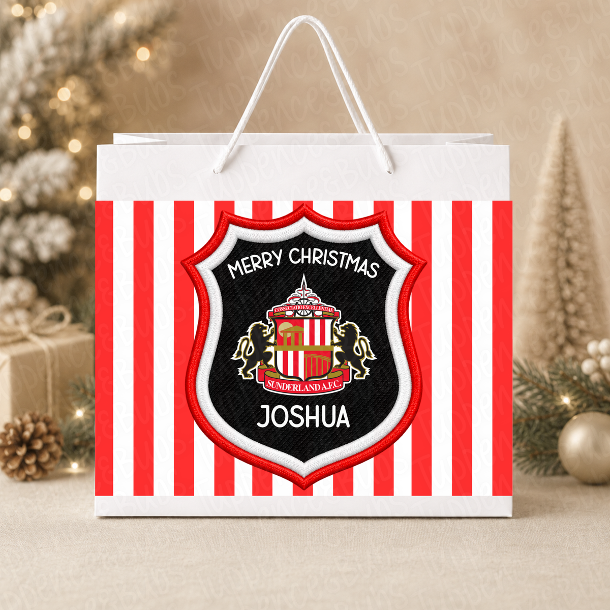 Football Themed Christmas Gift Bag