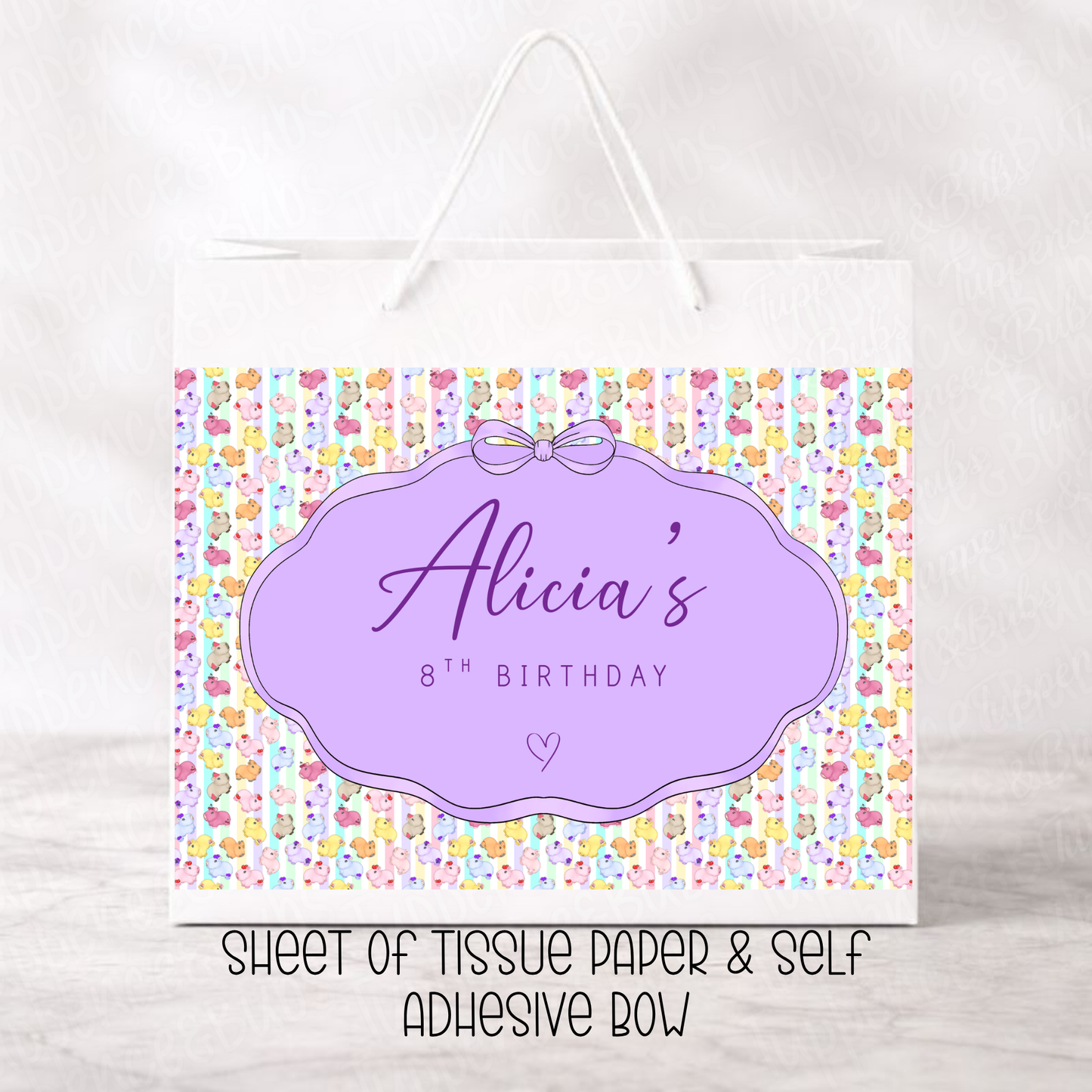 Custom Rainbow Capybara Gift Bag