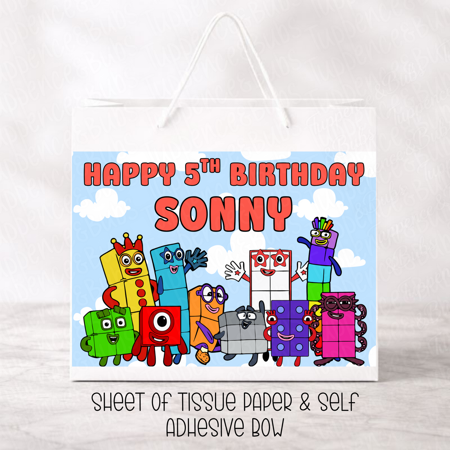 Custom Number Themed Gift Bag