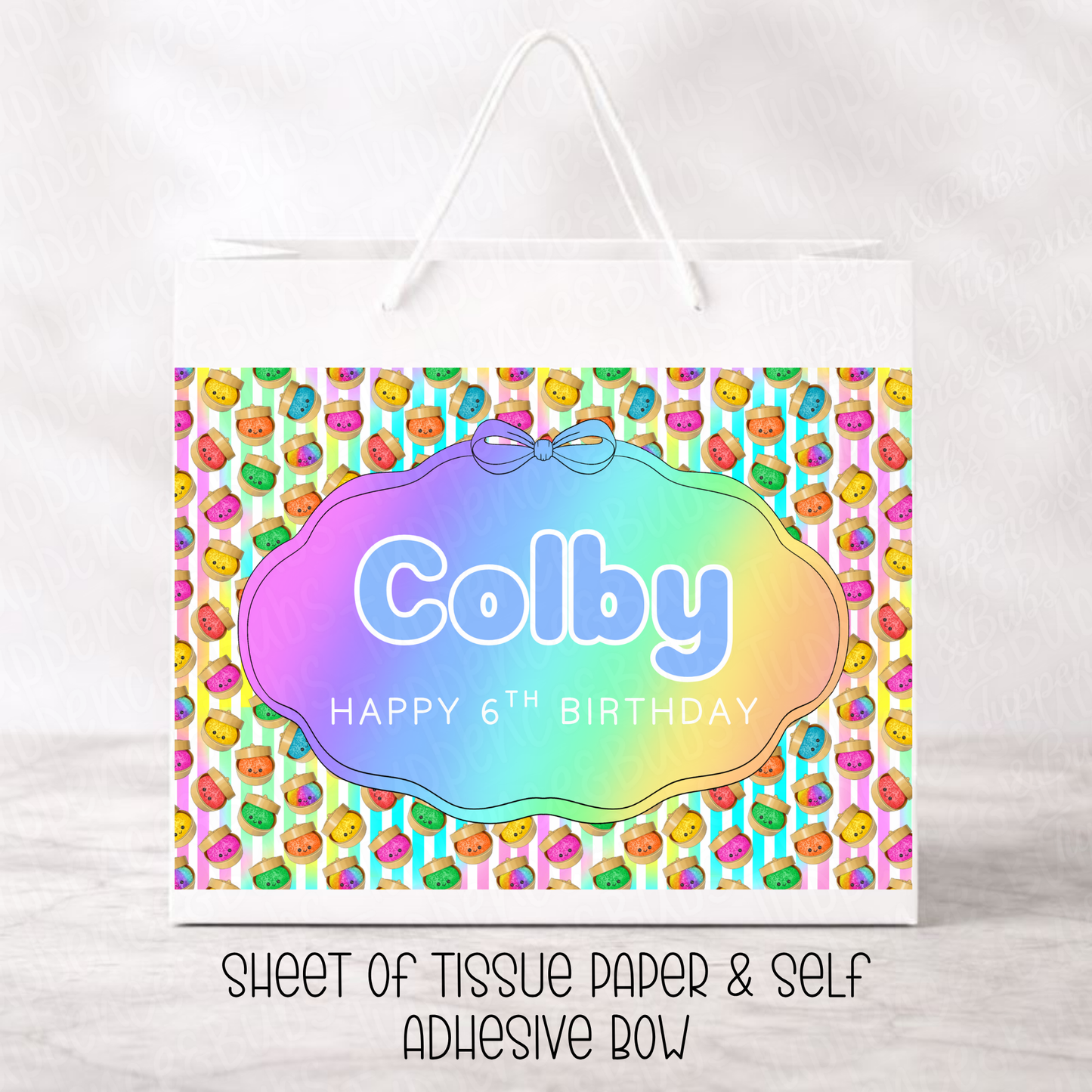 Custom Dumpling Gift Bag - Pastel or Rainbow