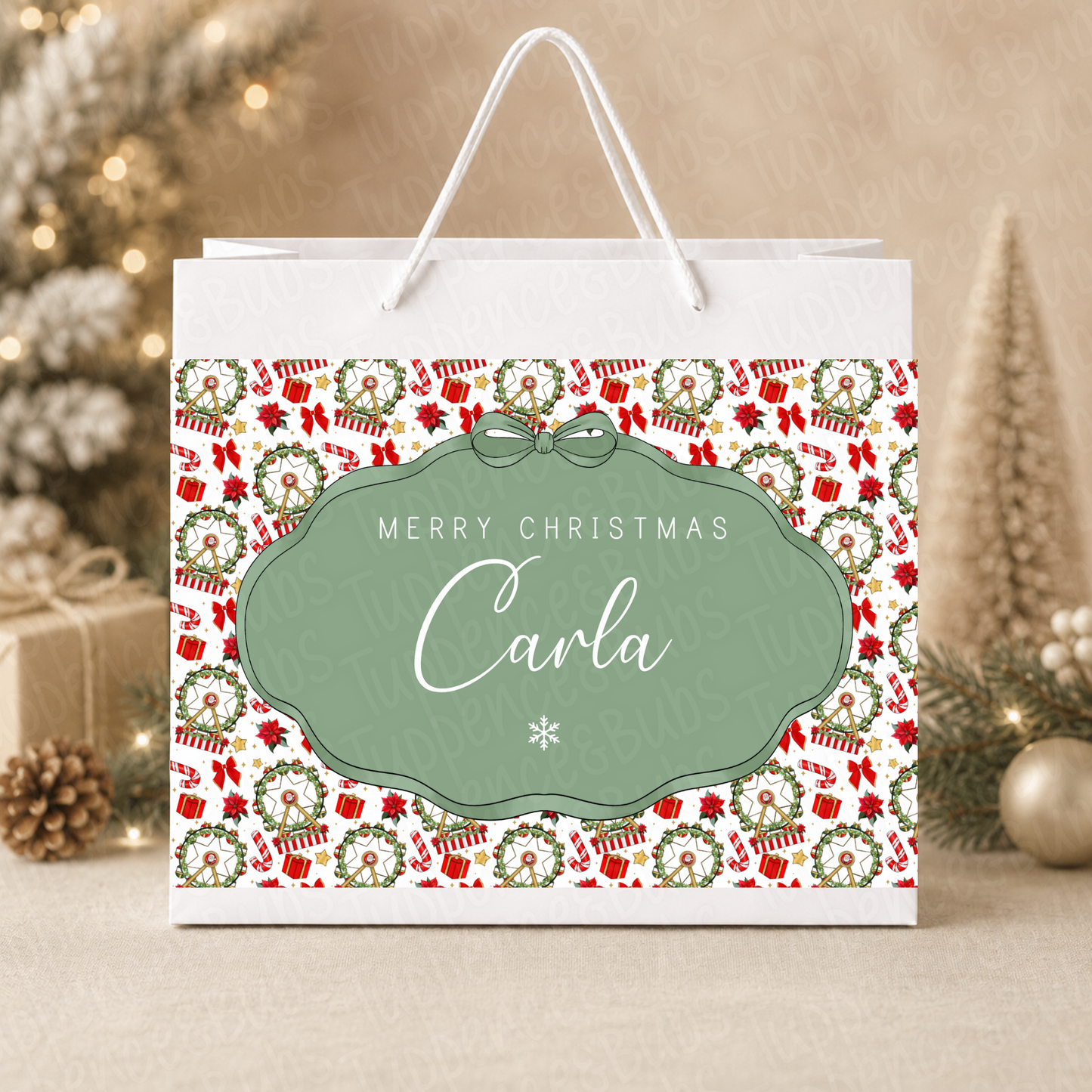 Personalised Ferris Wheel Christmas Gift Bag Short Description: