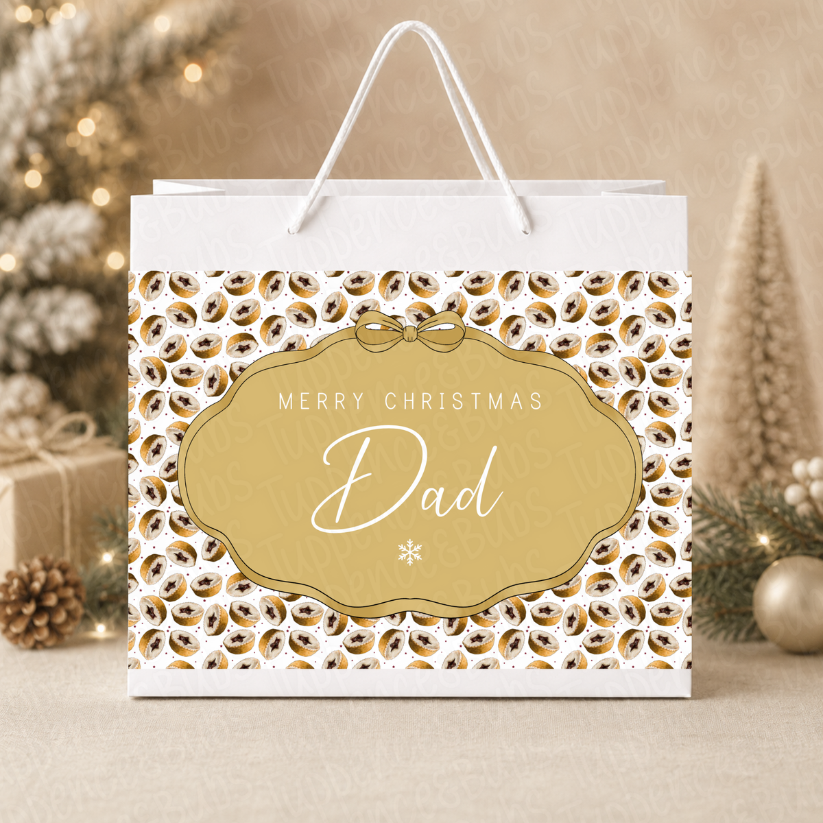 Personalised Christmas Mince Pie Gift Bag