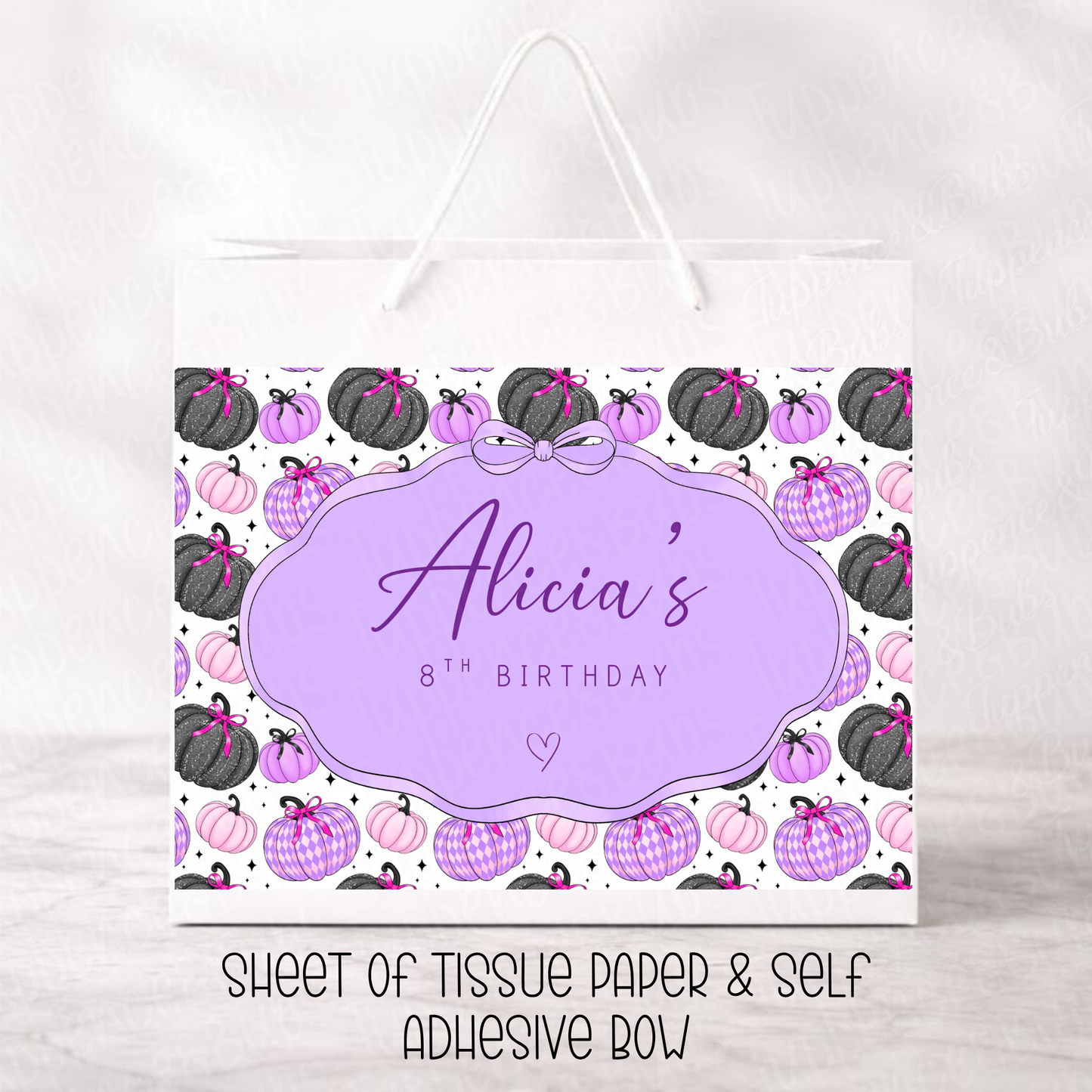Custom Purple Pumpkin Gift Bag