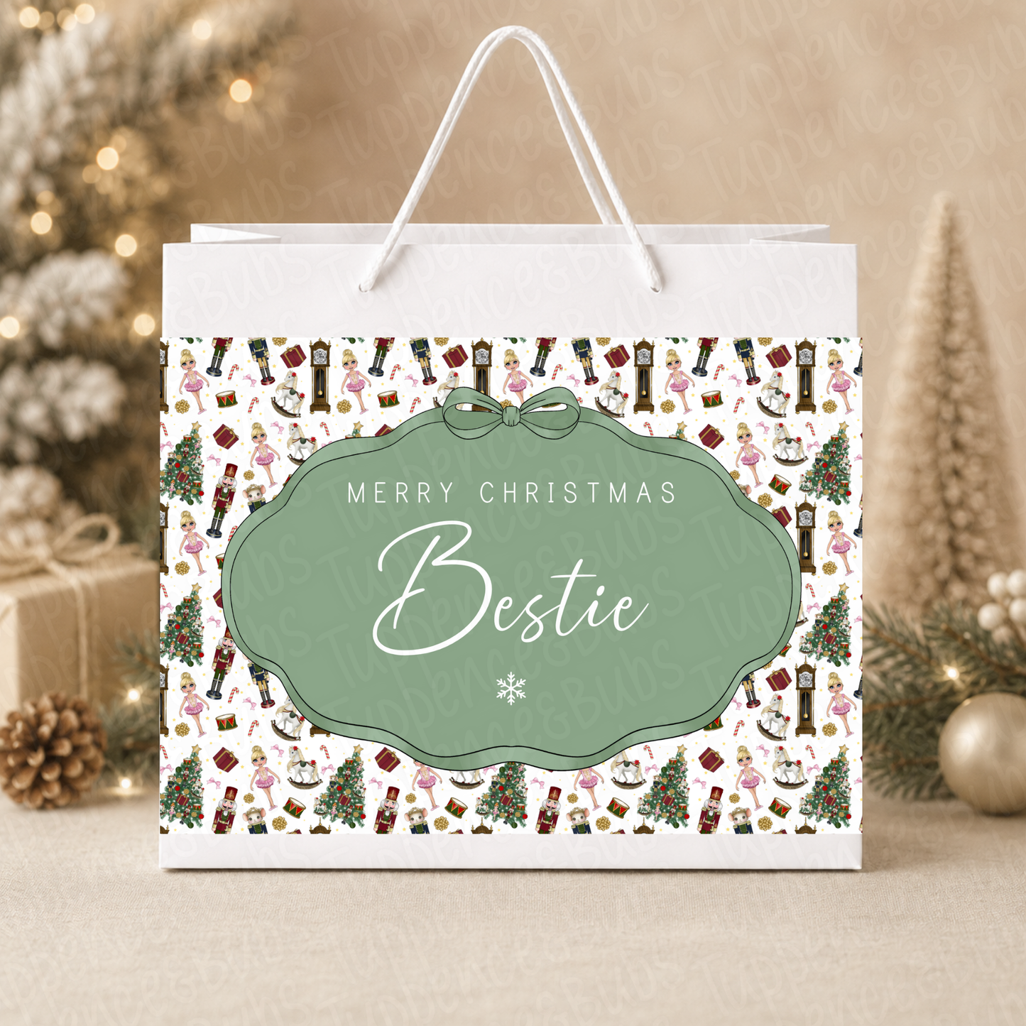 Personalised Nutcracker Christmas Gift Bag