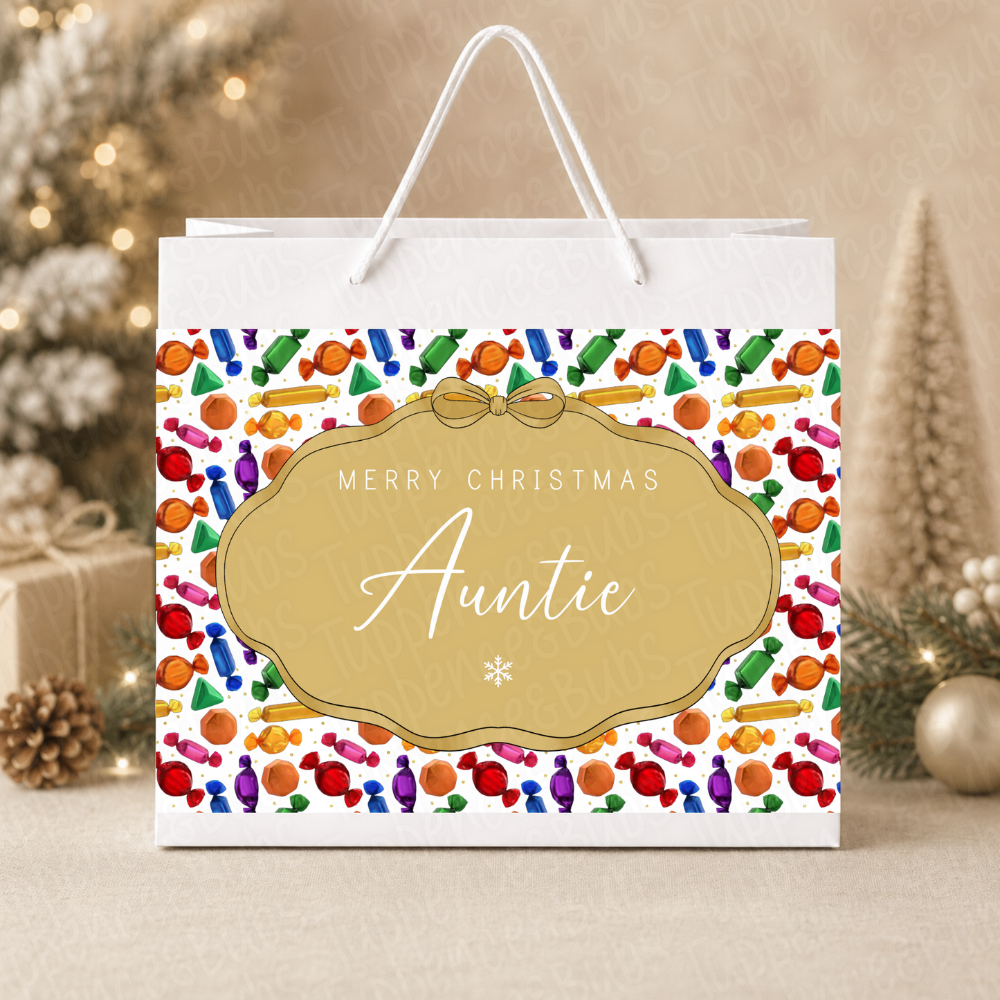 Personalised Christmas Sweets Gift Bag