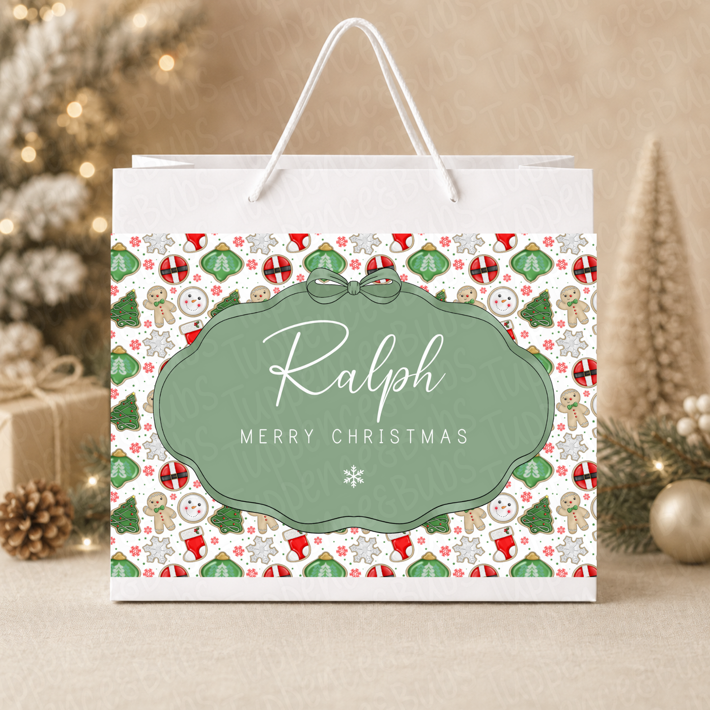 Personalised Christmas Cookie Gift Bag