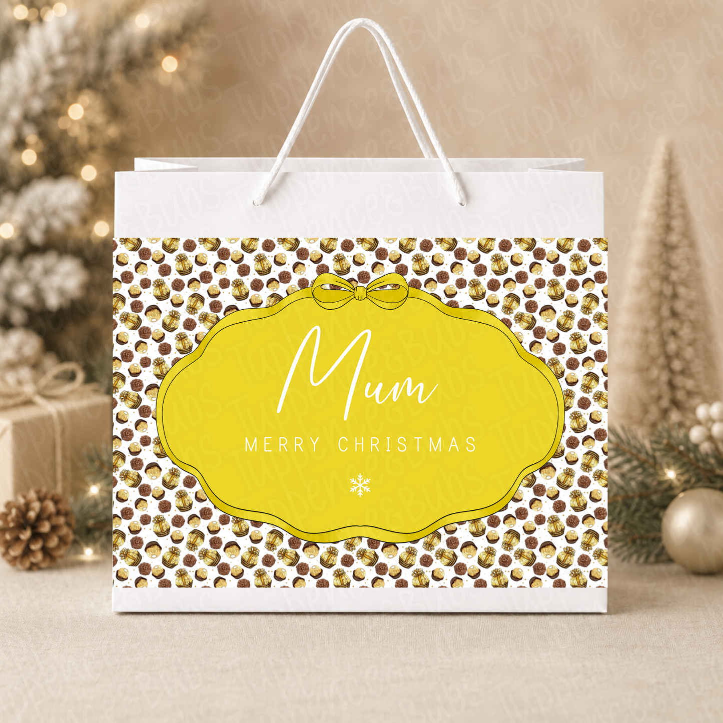 Personalised Gold Chocolate Christmas Gift Bag