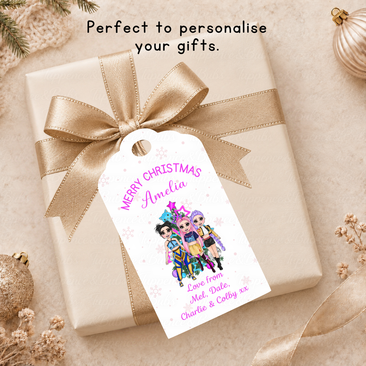 Personalised KPop Demon Hunters Christmas Gift Tags