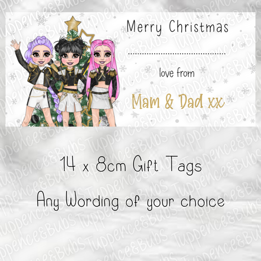 Pop Music Inspired, Christmas Labels, 6 Designs