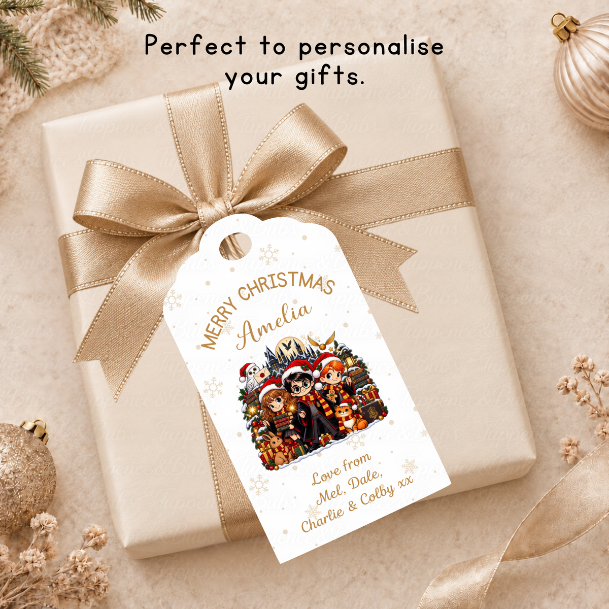 Personalised Harry Potter Christmas Gift Tags – Pack of 6