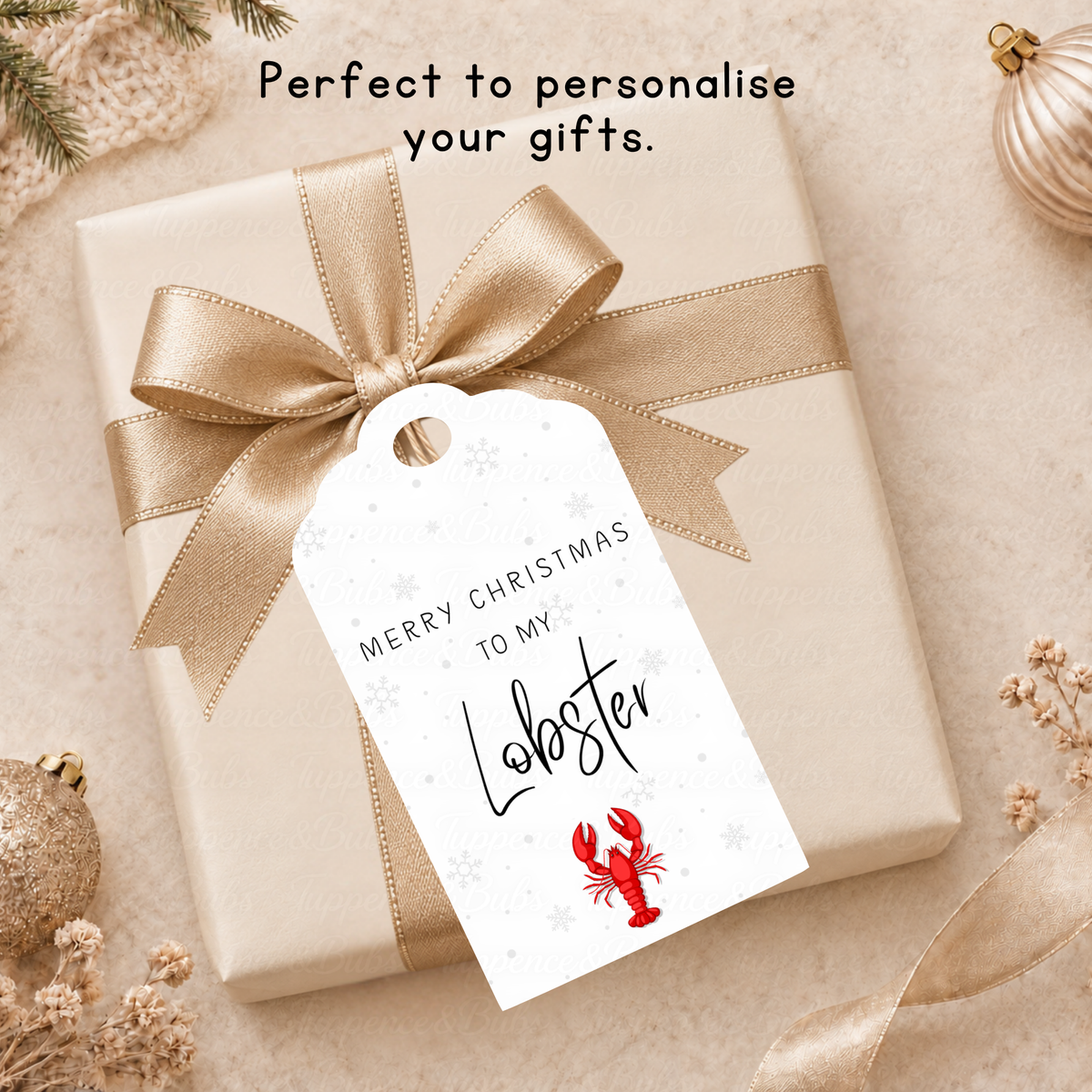 Merry Christmas to My Lobster Gift Tags – Pack of 6