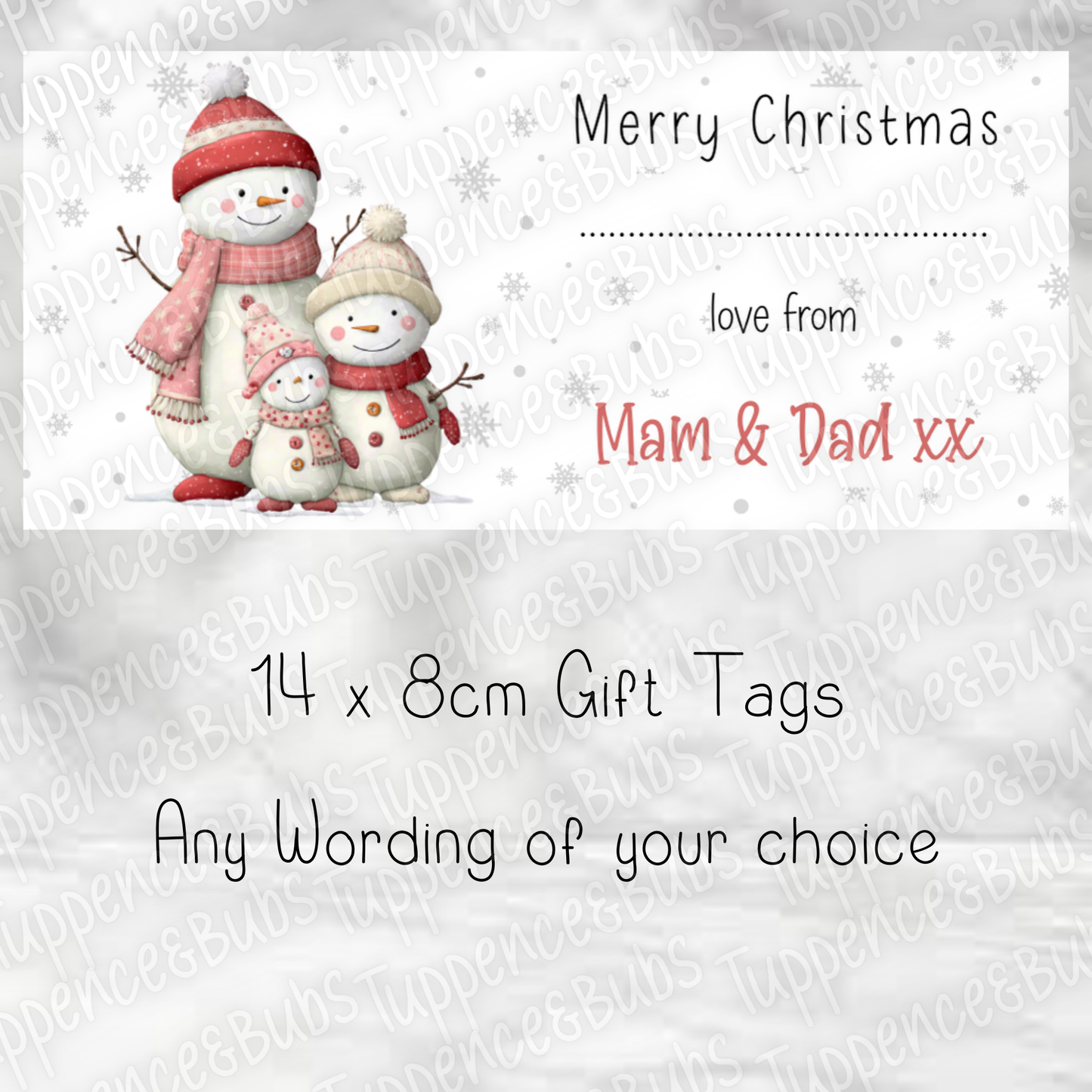 Santa/Snowmen Themed Gift Labels, 3 Designs
