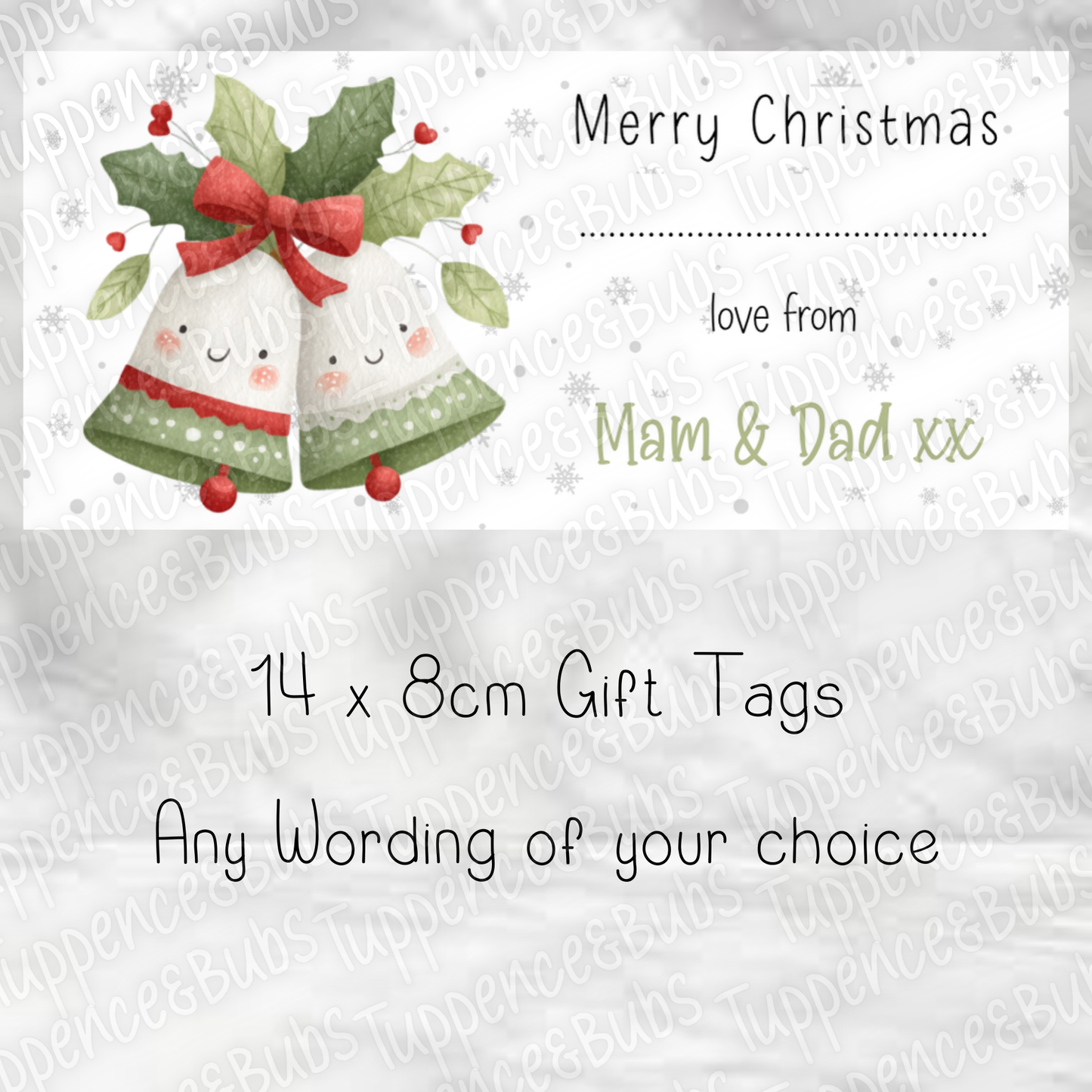 Owl or Bells Themed Gift Tag, 2 Designs