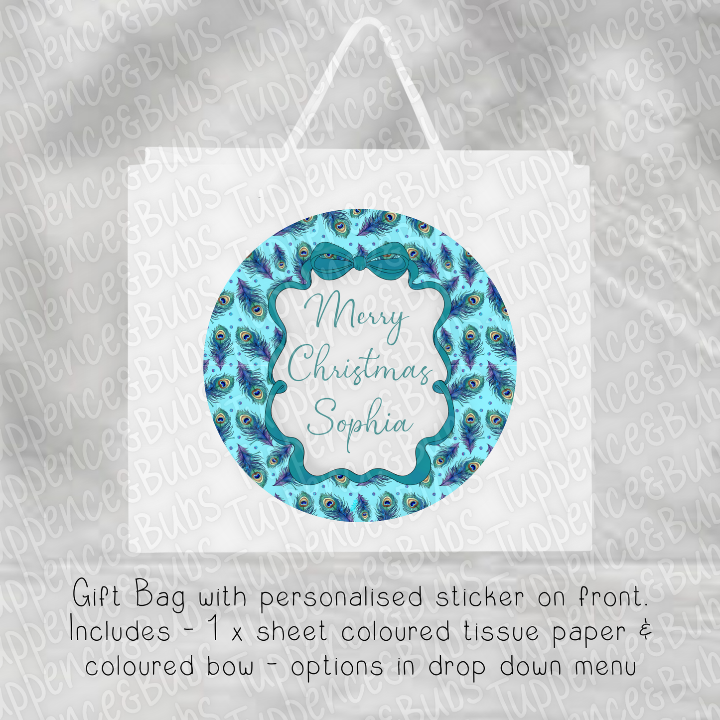 Peacock Themed Gift Bag - 2 Designs