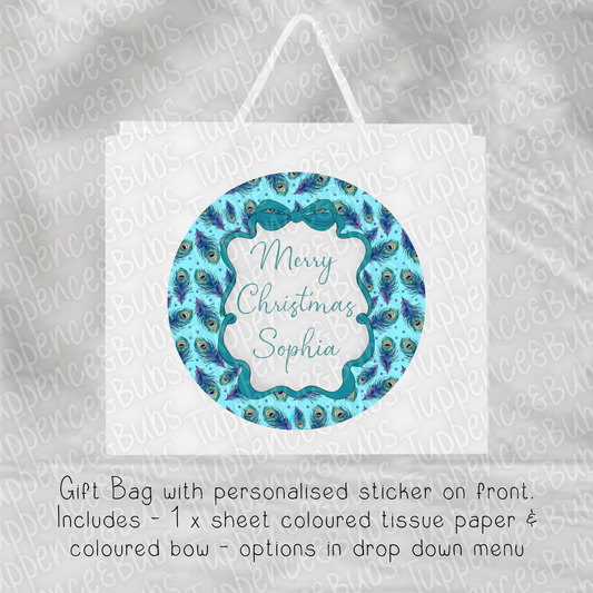 Peacock Themed Gift Bag - 2 Designs