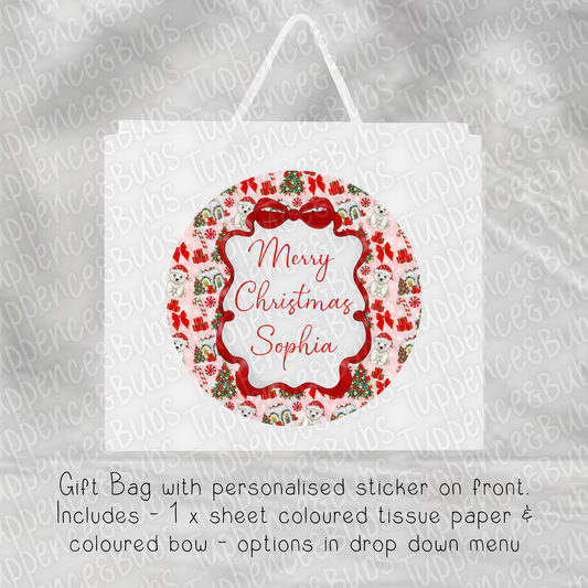 Polar Bear Themed Christmas Gift Bag - 6 Designs