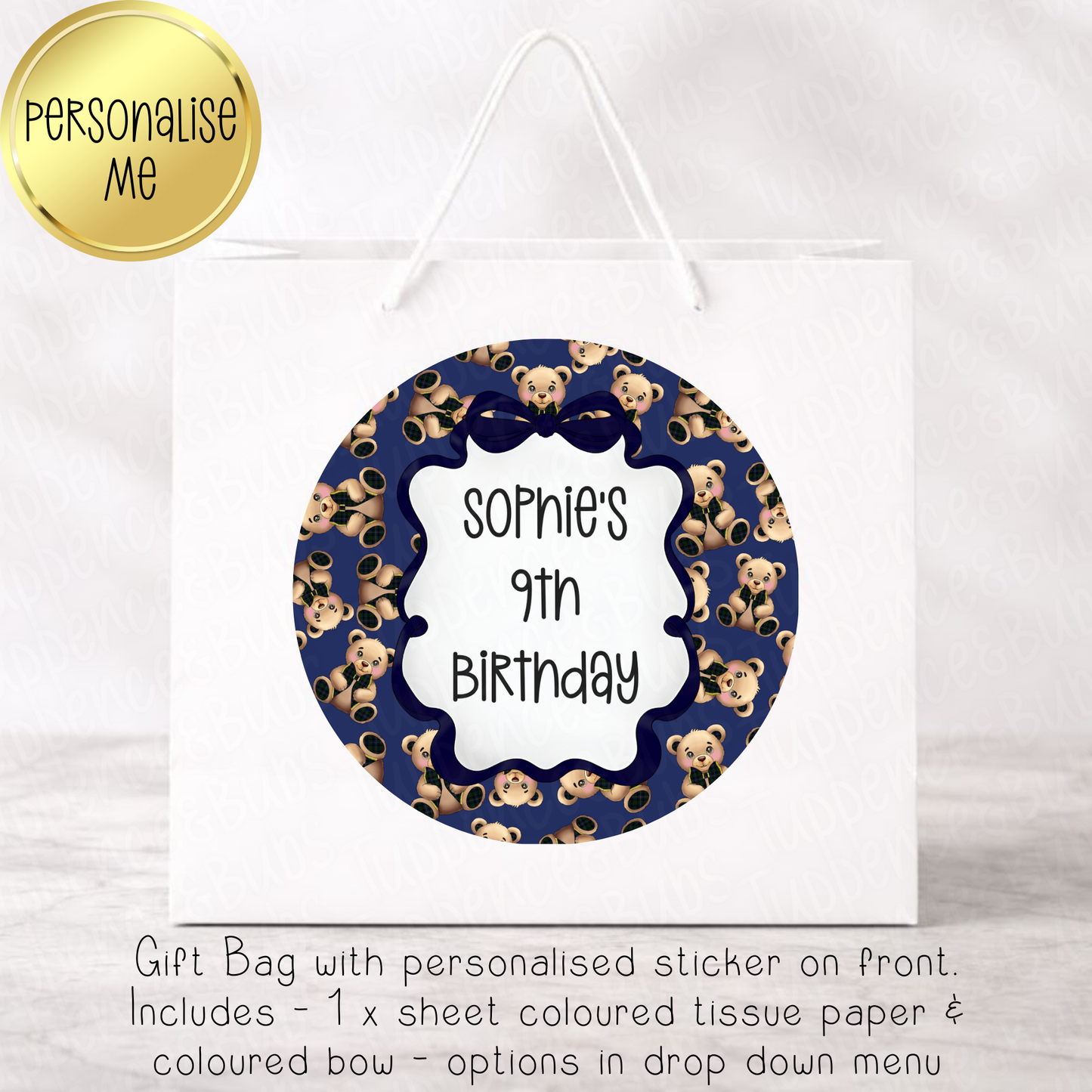 Teddy Bear Gift Bag - 3 Designs