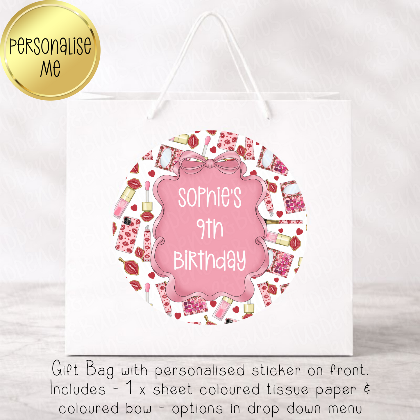 Lipstick Make Up Themed Gift Bag