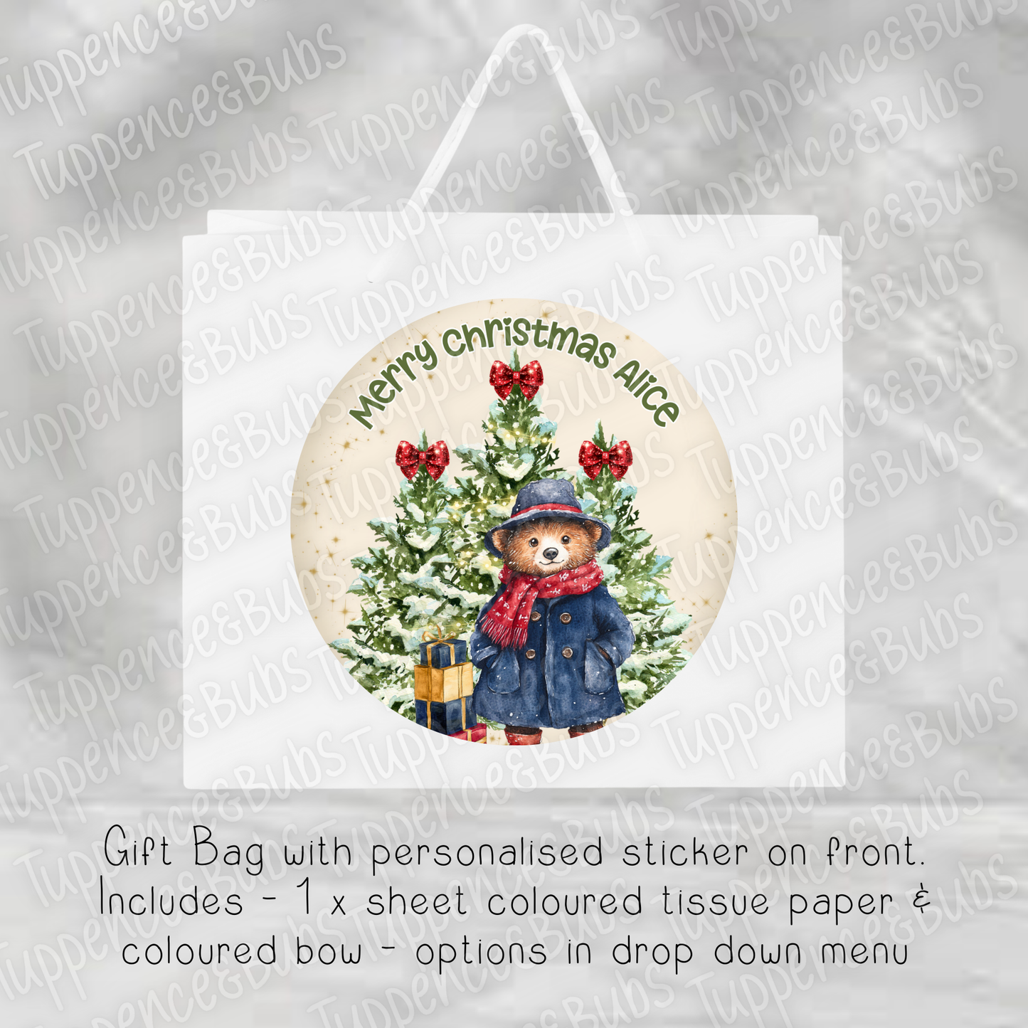 Christmas Nutcracker/Bear Themed Gift Bag