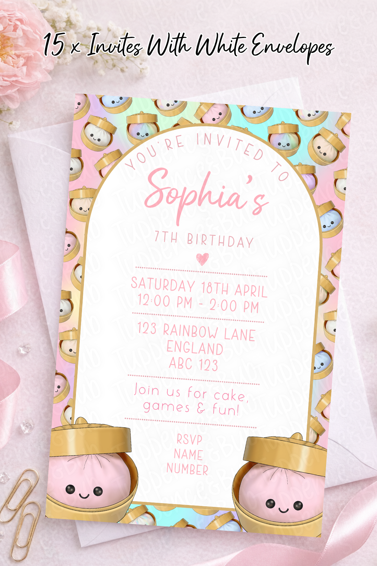 15 x Little Dumplings Invitations