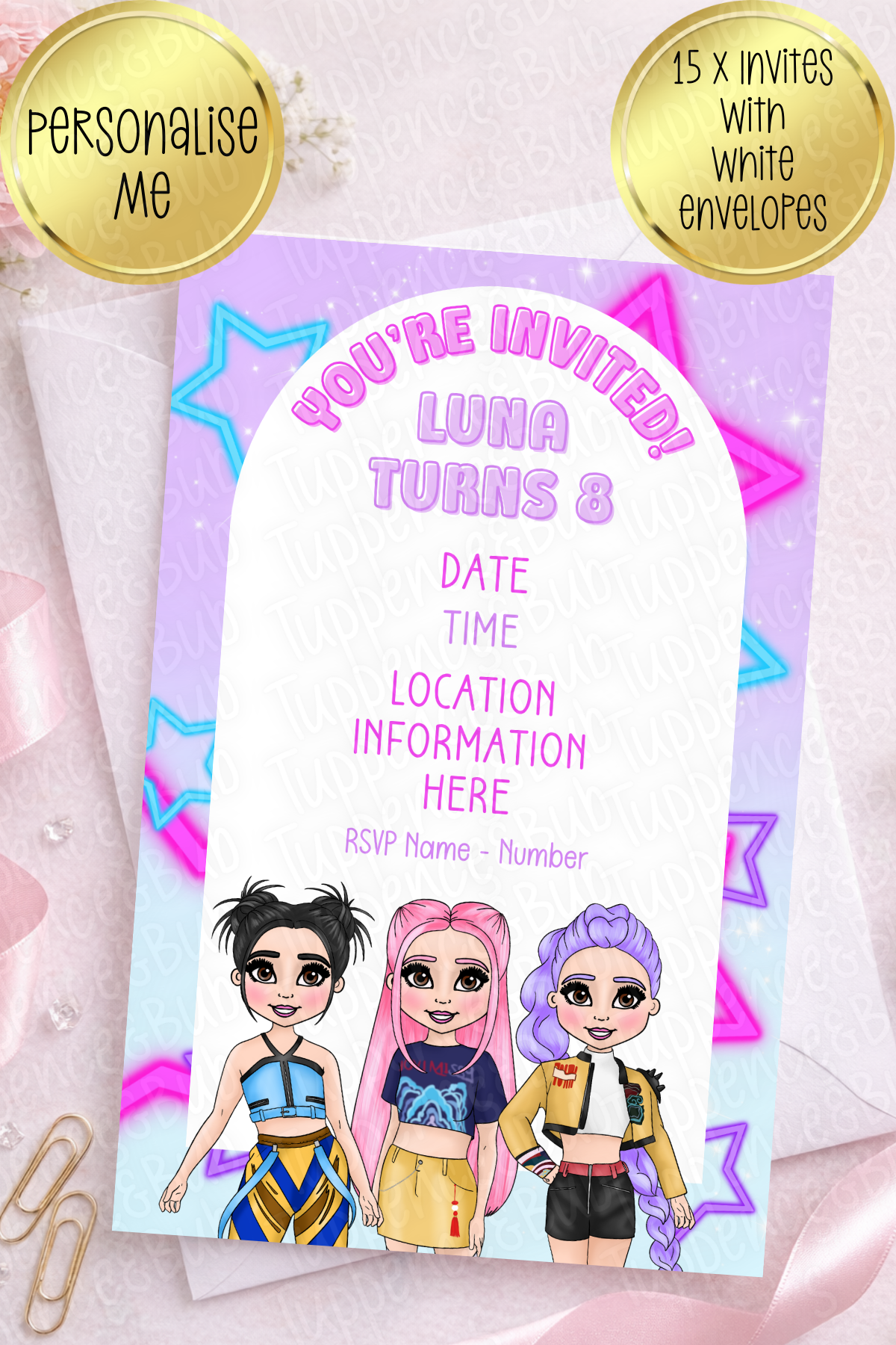 15 x Music Themed Invitations