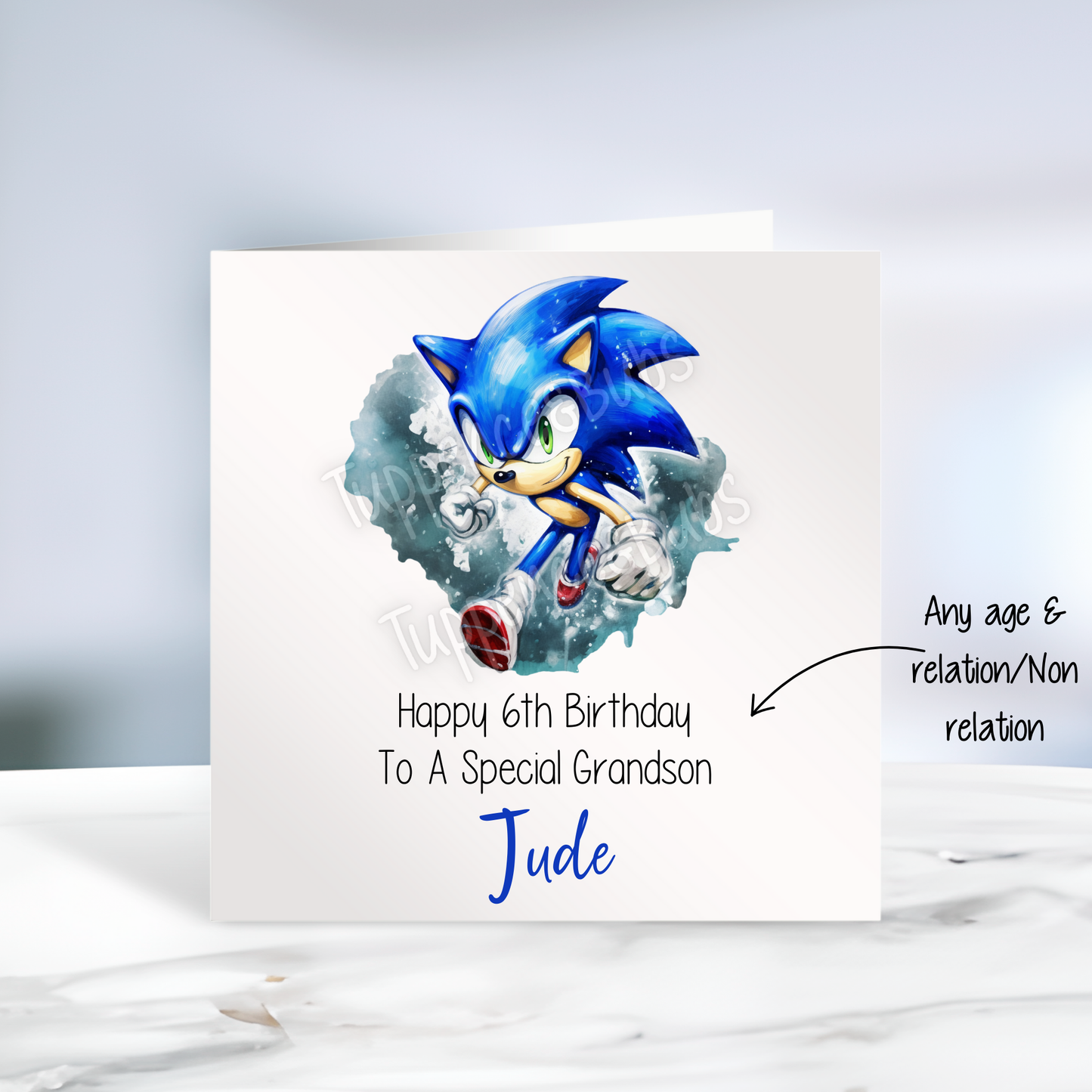 Sonic Inspired Birthday Card