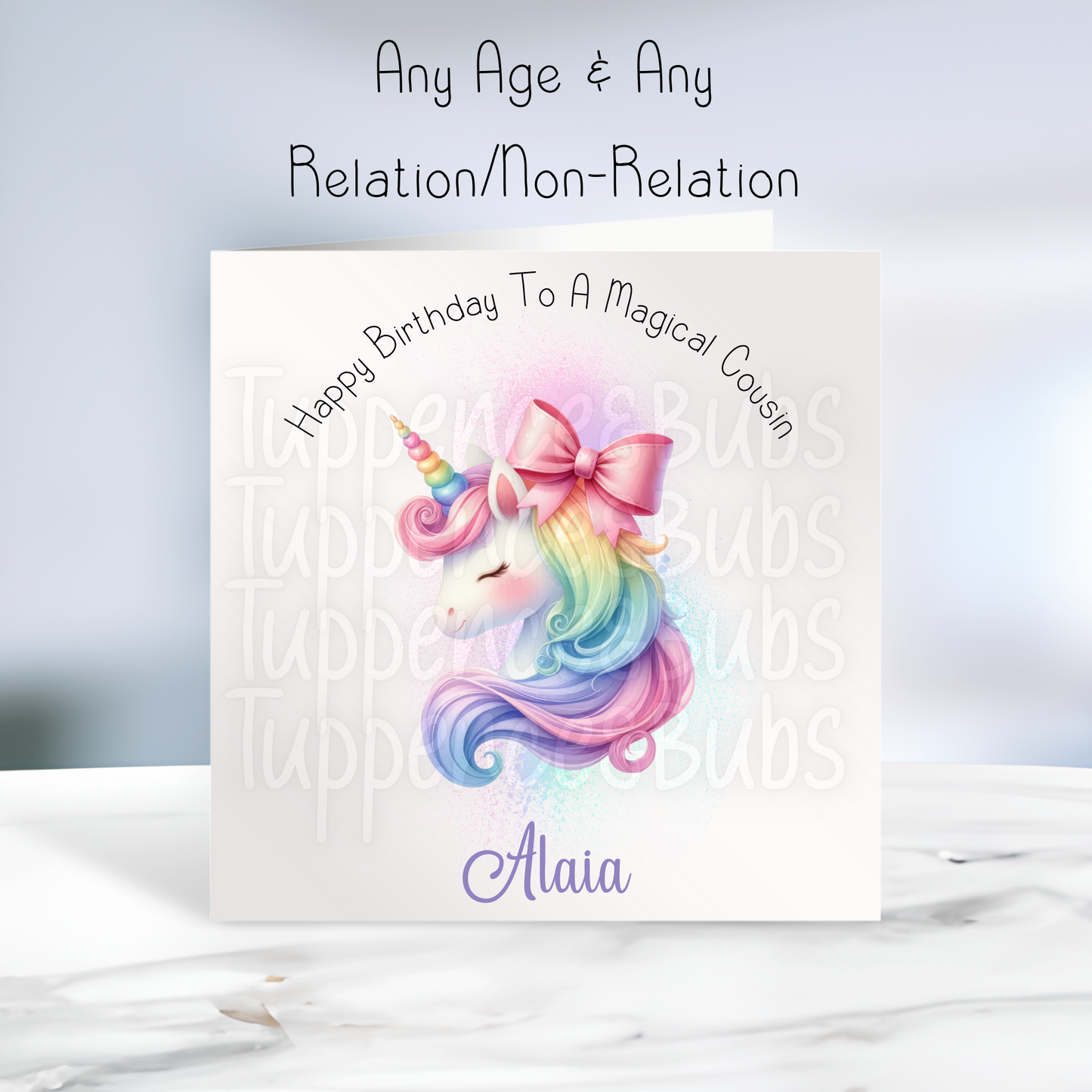 Pastel Rainbow Unicorn Birthday Card