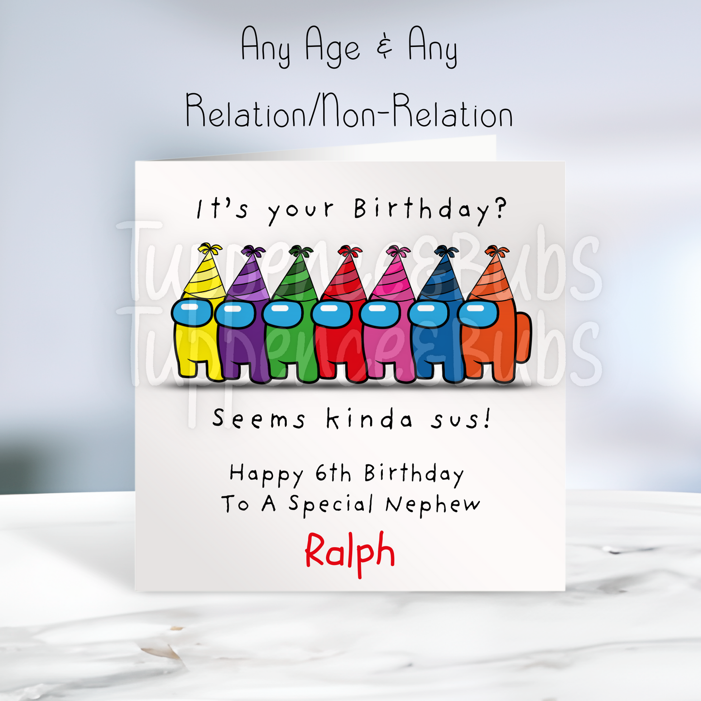 Among Us Inspired Birthday Card