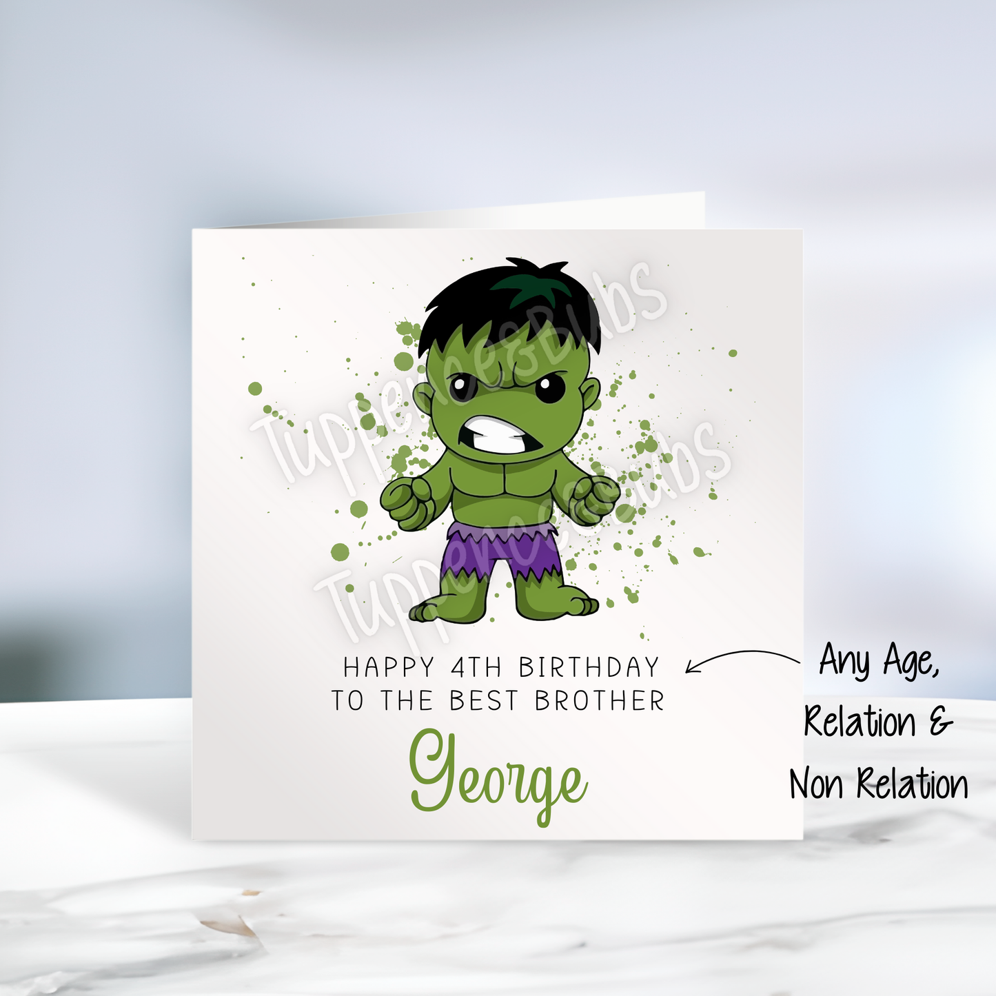 Hulk Inspired Birthday Card