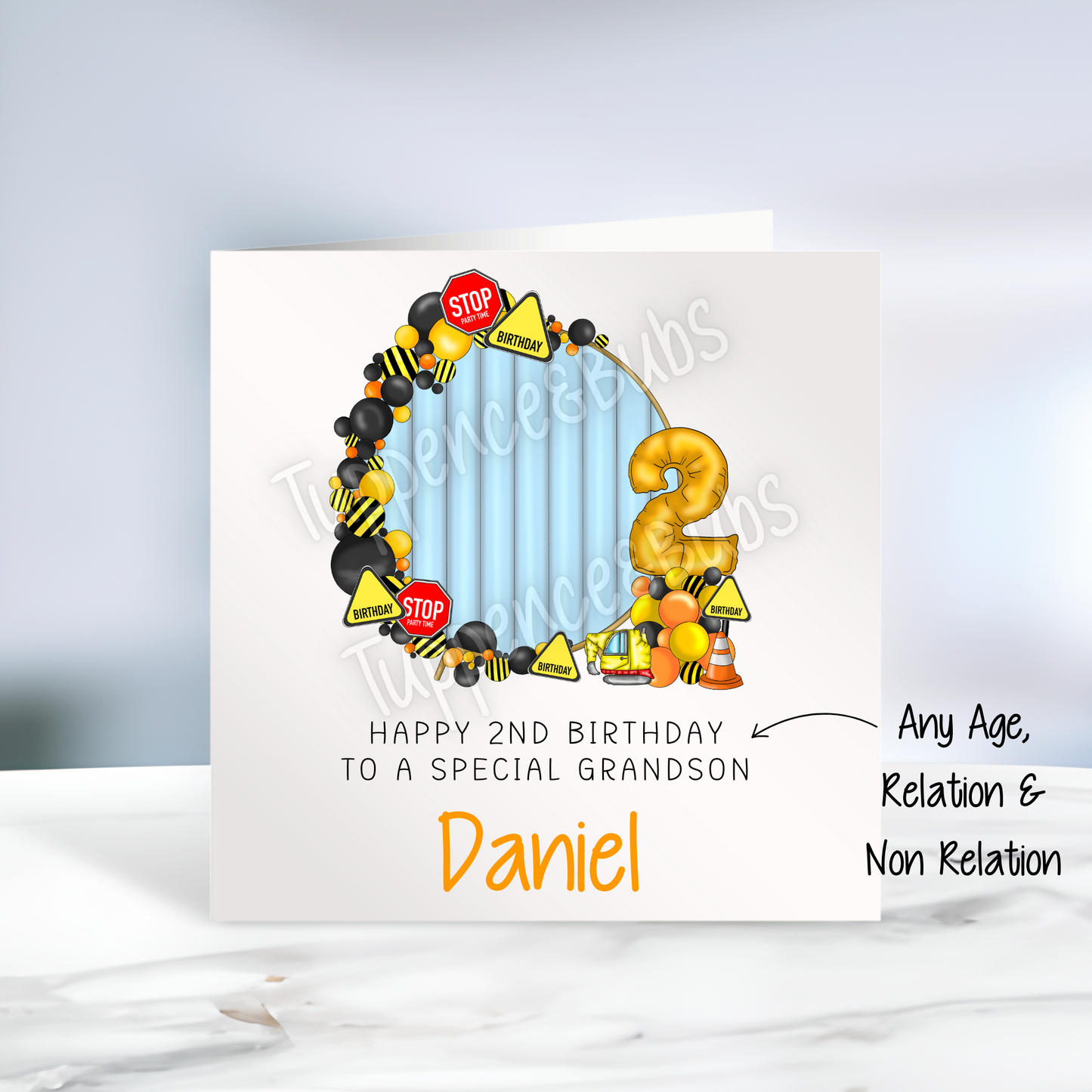 Construction Themed Birthday Card