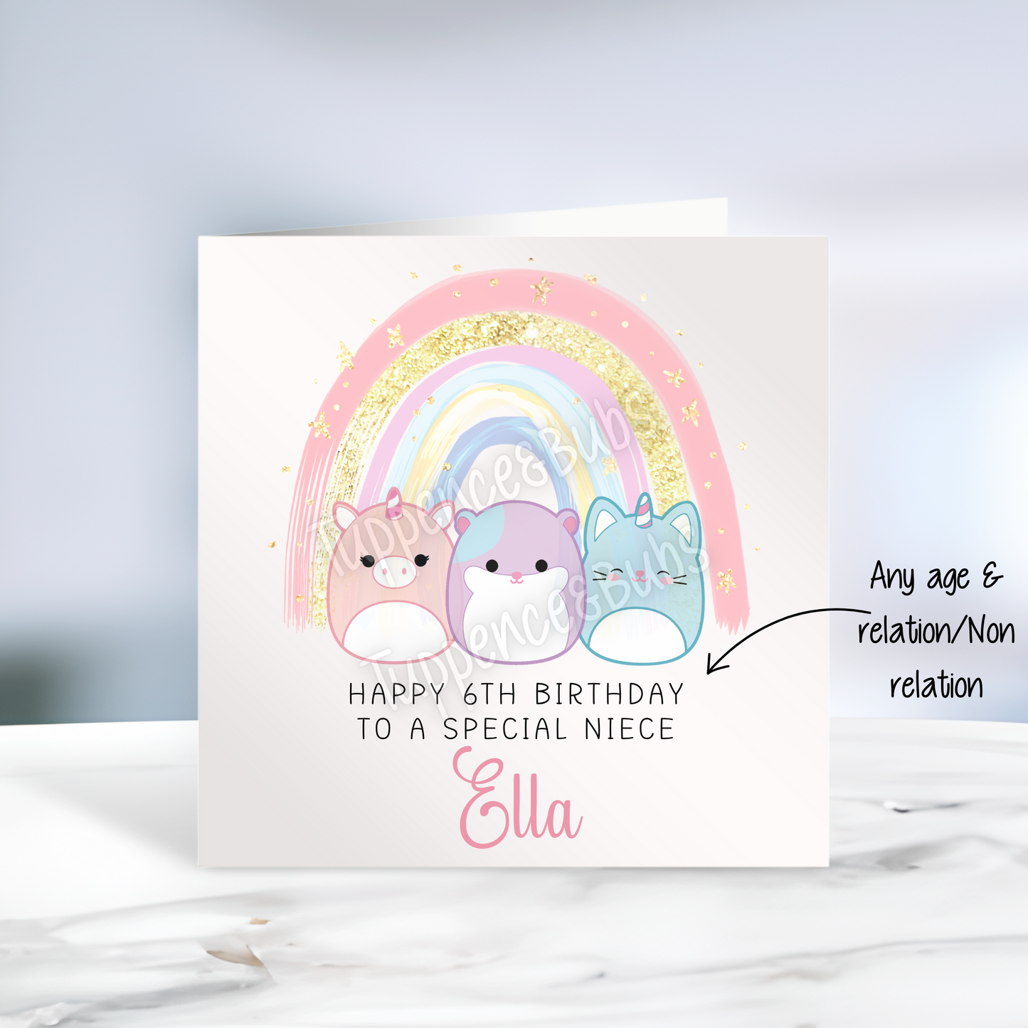 SquishMallow Inspired Birthday Card - Pastel