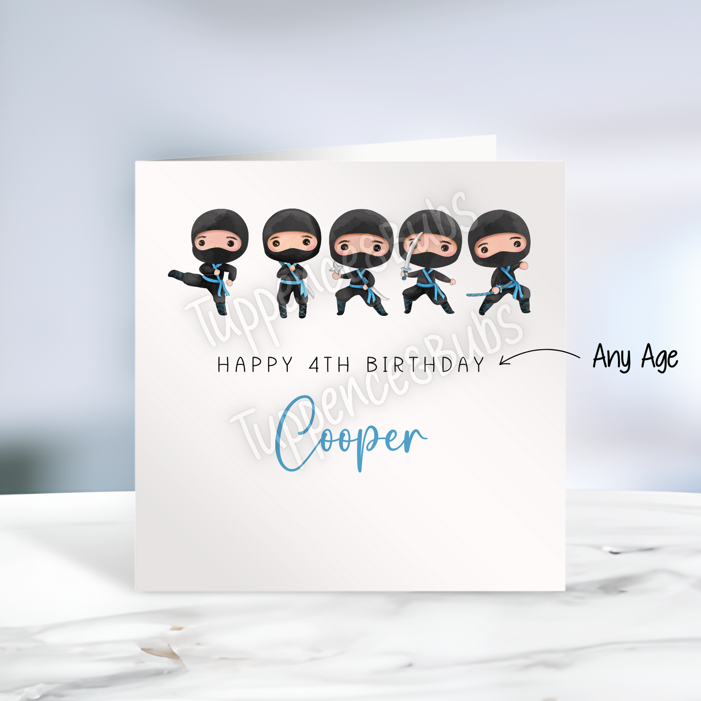 Ninja Themed Birthday Card