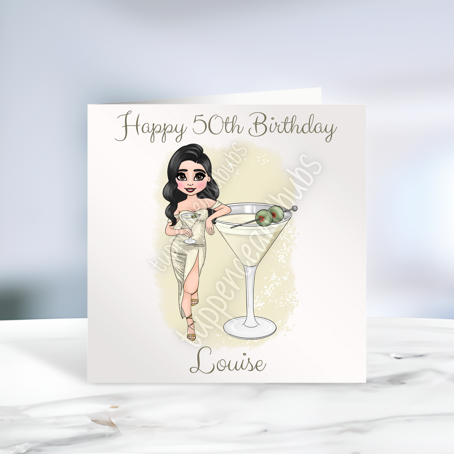 Martini Inspired Birthday Card