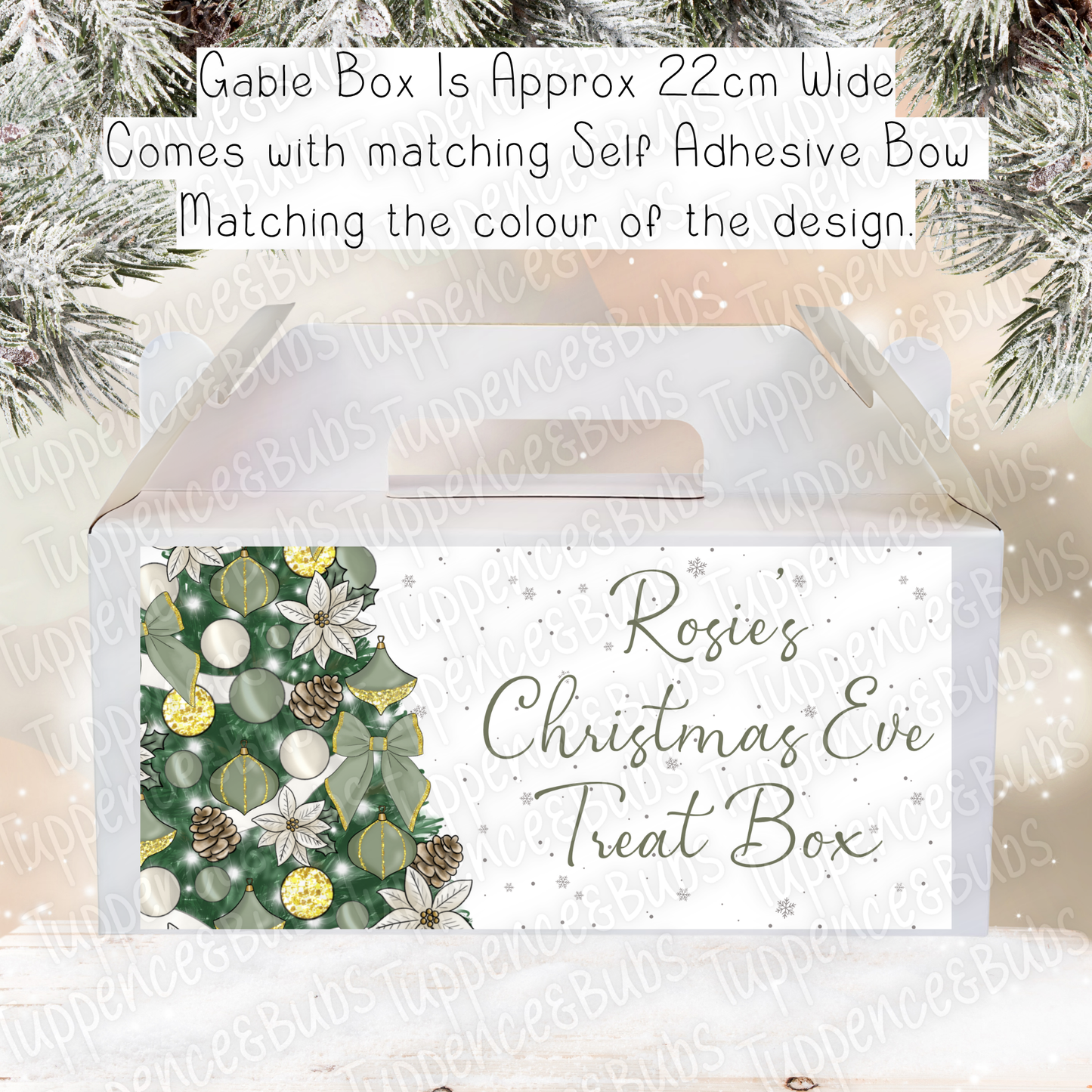 Sage Green & Gold Themed Christmas Treat Box