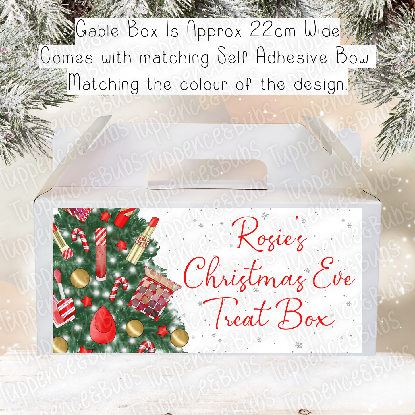 Red/Pink Make Up Inspired Christmas Gable Box - 2 Designs