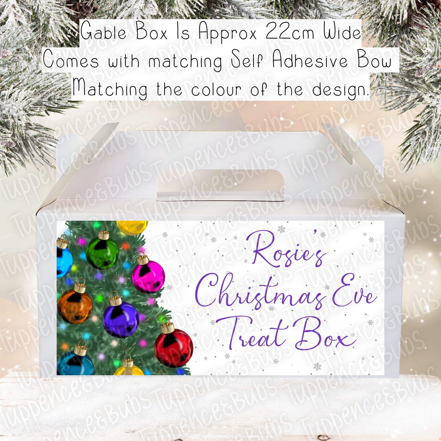 Bauble Style Christmas Themed Gable Box - 2 Designs