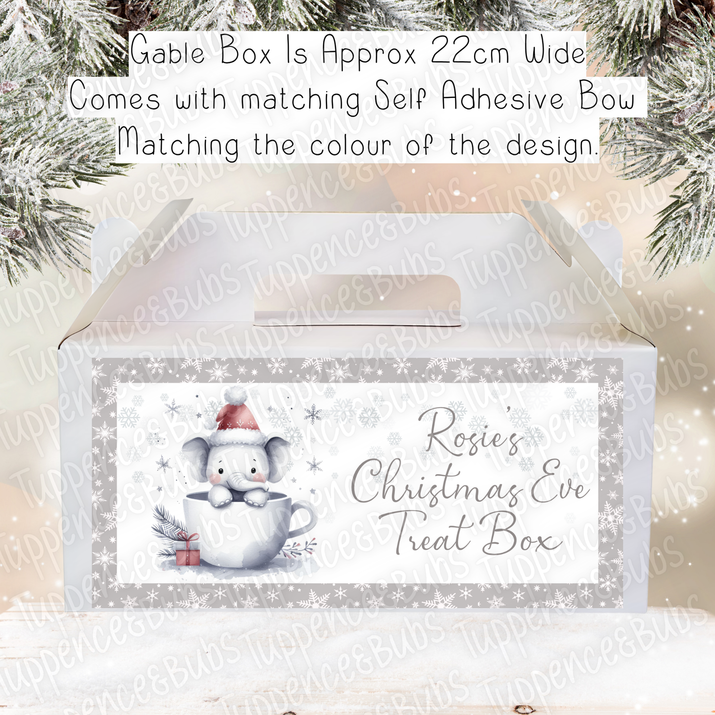 Cute Elephant Themed Christmas Treat Box - 2 Designs