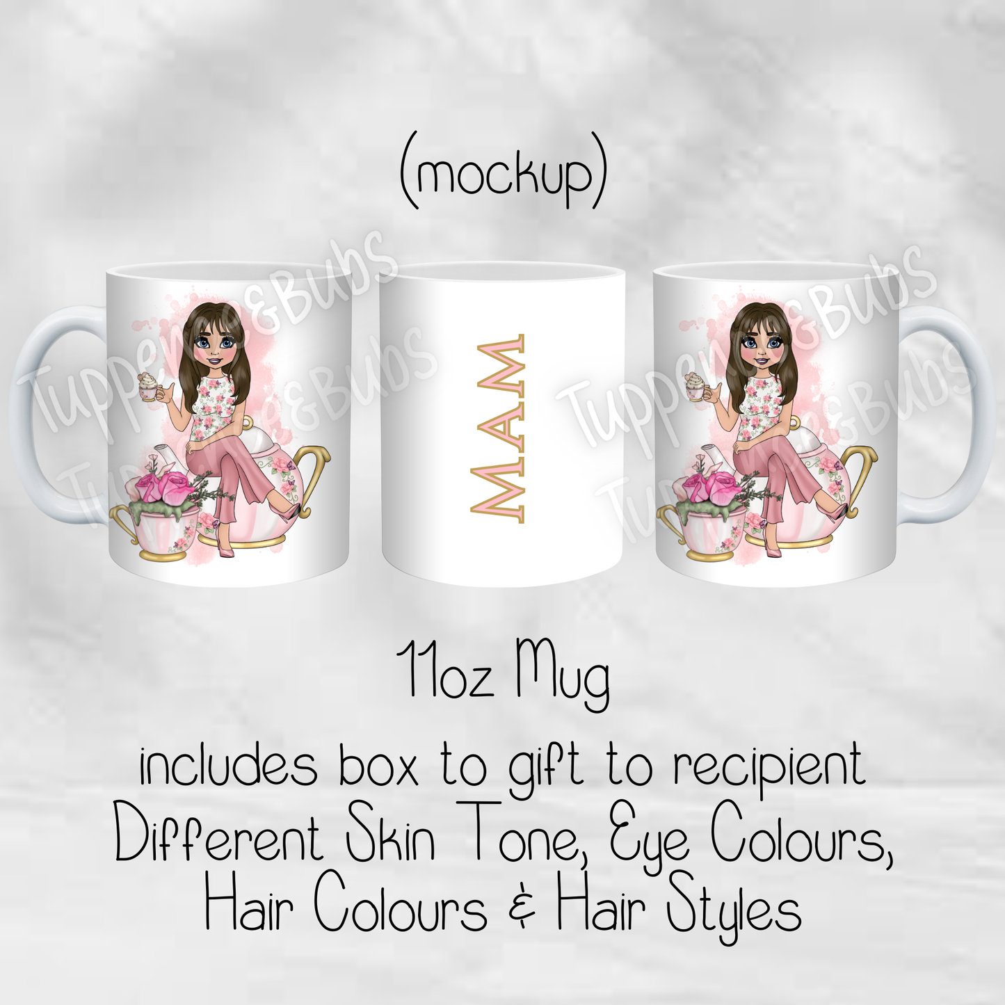 Floral Teacup Themed Mug.